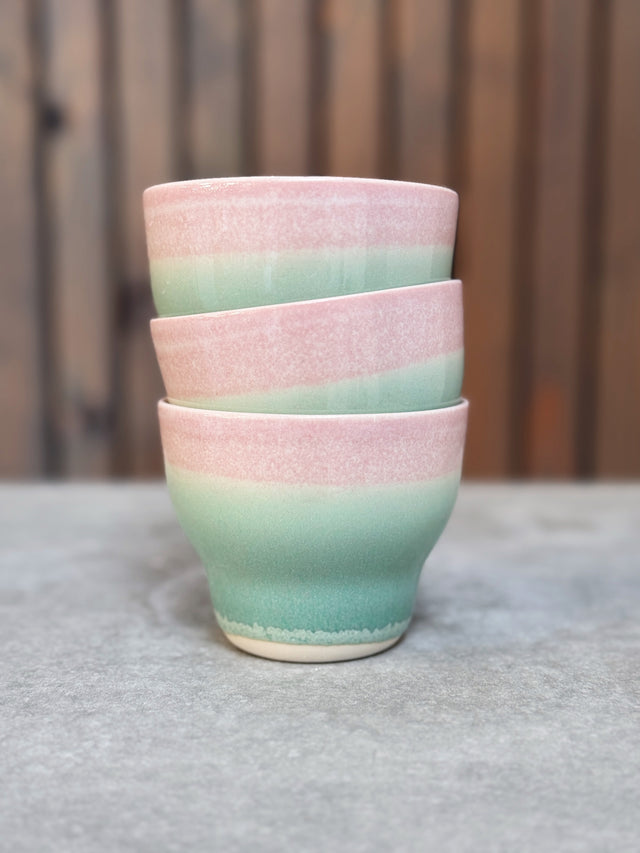 HORIZON medium cup - sea rose / grass