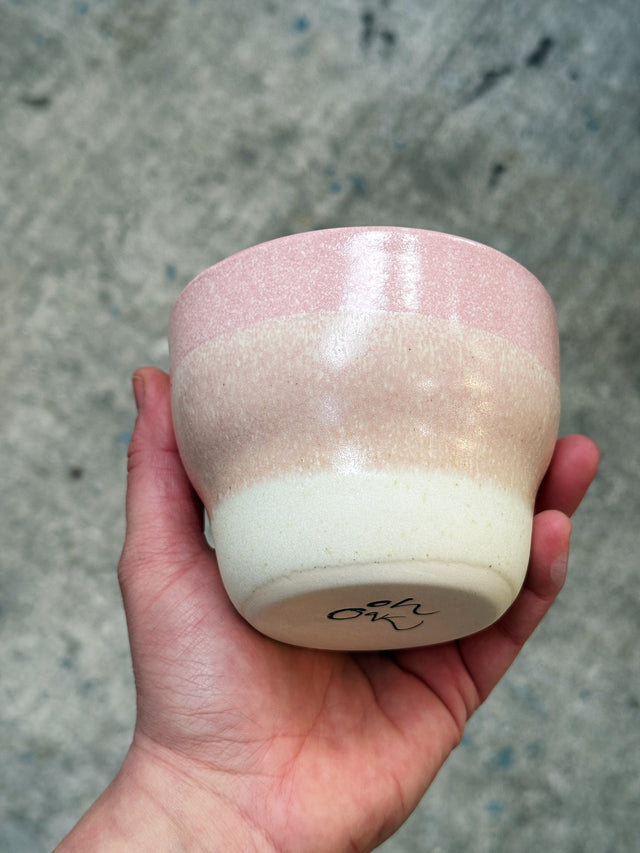 HORIZON large cup - sea rose / eggshell