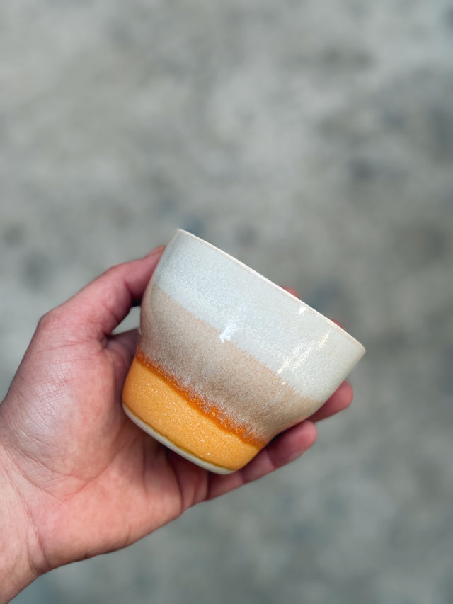 HORIZON medium cup - snow / orange