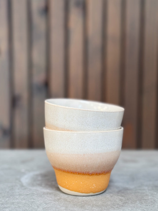 HORIZON medium cup - snow / orange