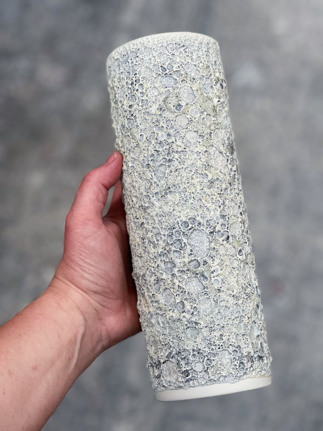 IO Tall Vase - Grey Crater