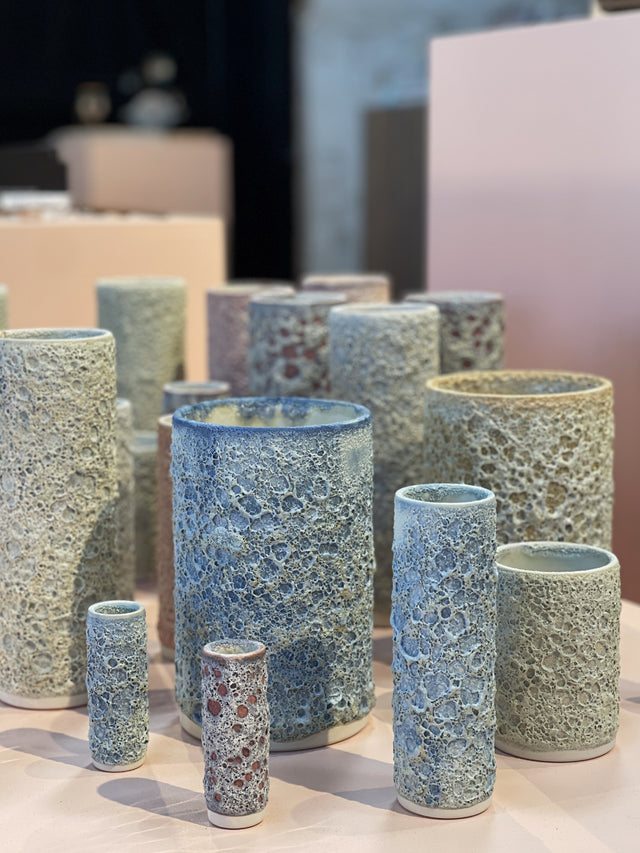 IO Wide Vase - Blue Crater