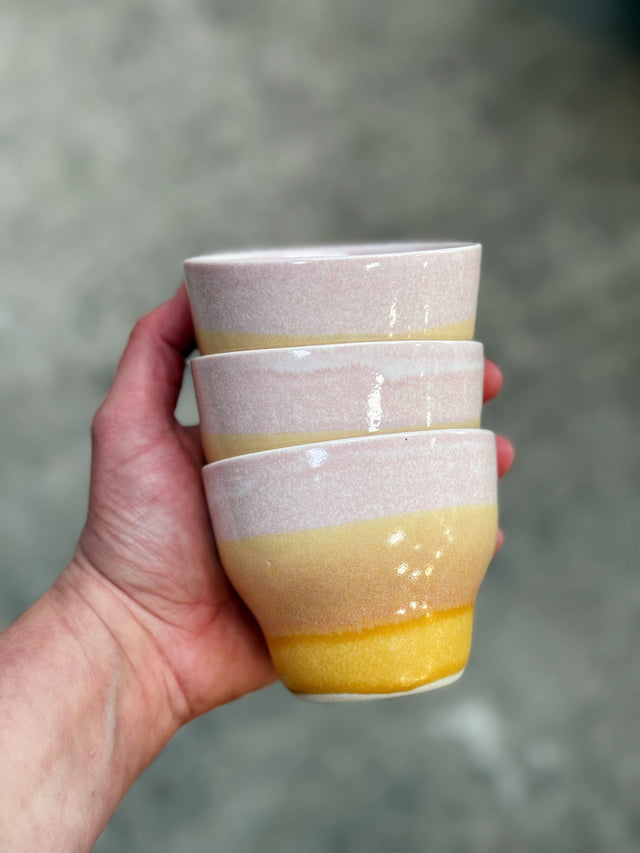 HORIZON medium cup - sea rose / tangerine