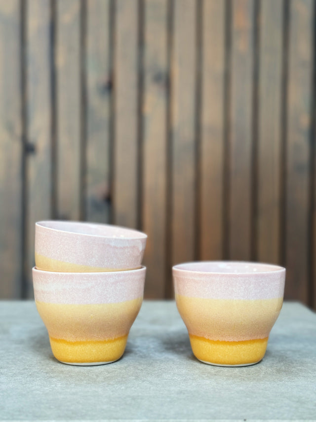 HORIZON medium cup - sea rose / tangerine