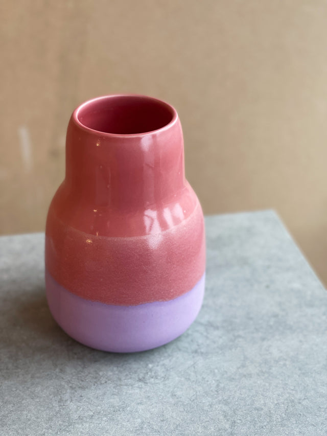 HORIZON large vase - coral/matte purple