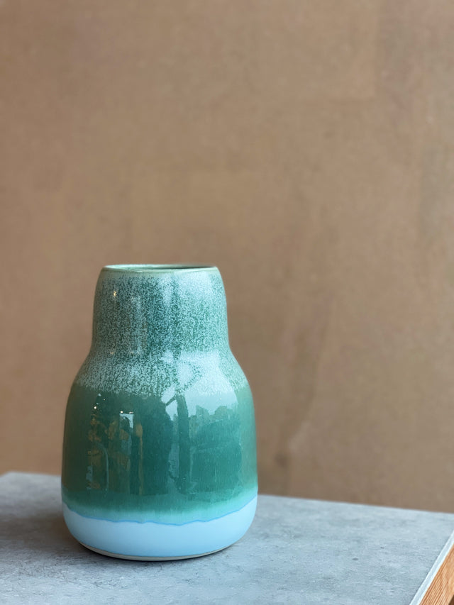 HORIZON large vase - grass/matte baby blue
