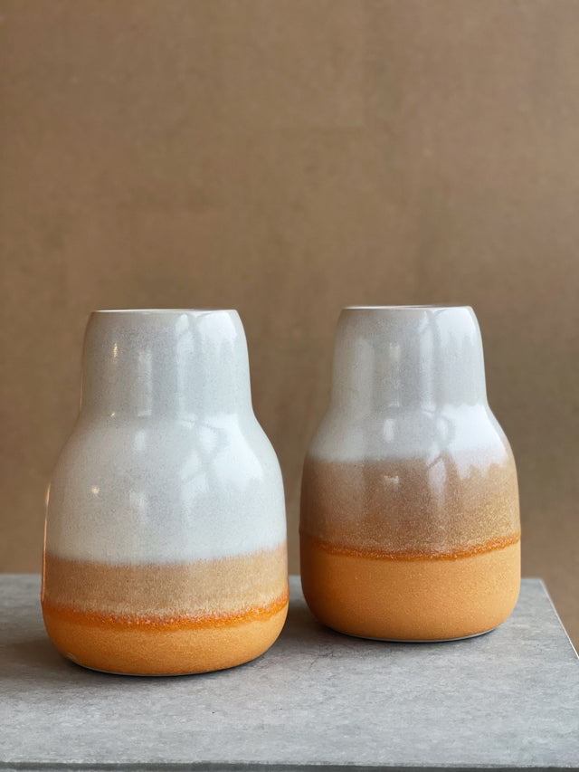 HORIZON large vase - snow/orange