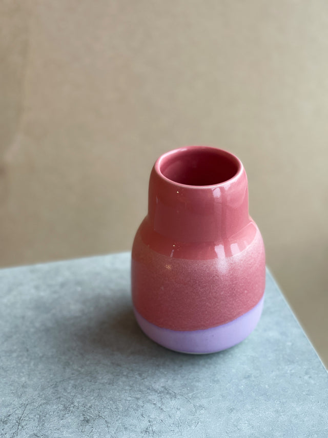 HORIZON small vase - coral/matte purple