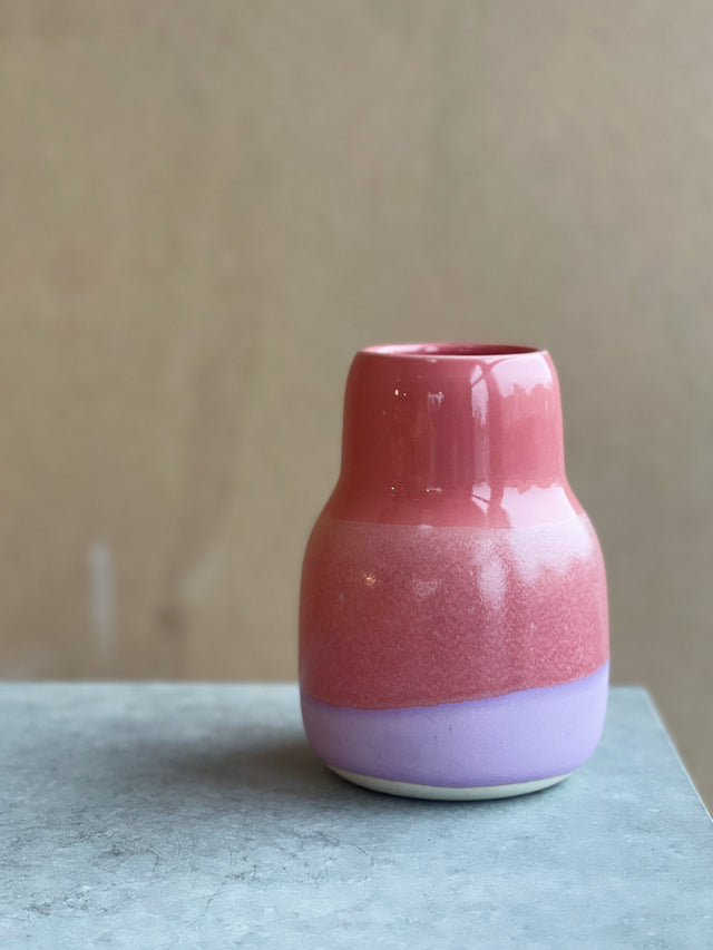 HORIZON small vase - coral/matte purple