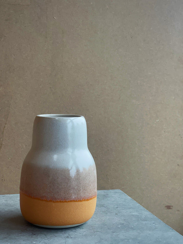 HORIZON small vase - snow/orange