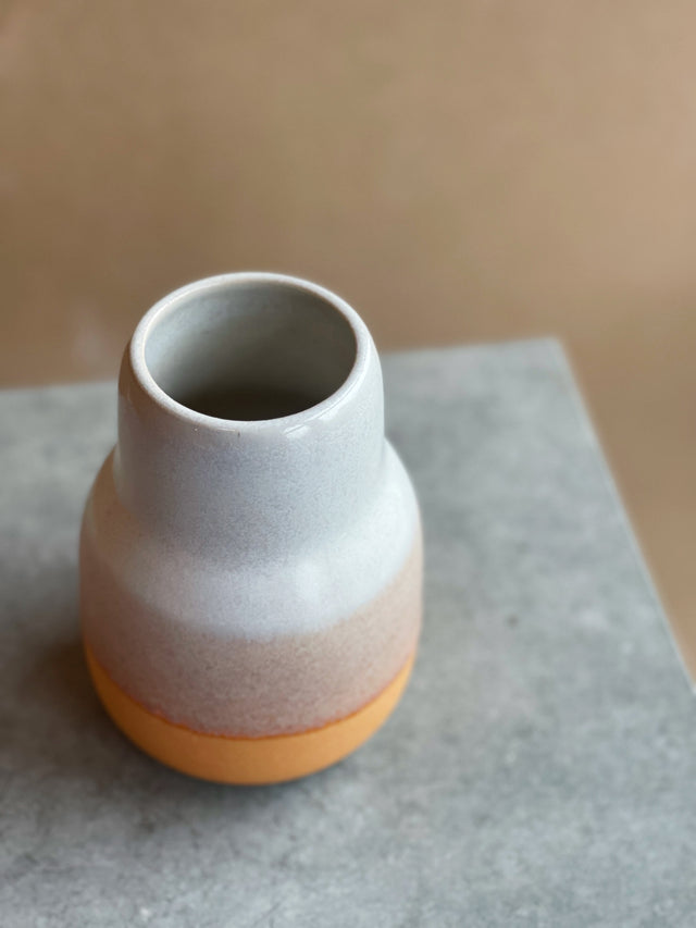HORIZON small vase - snow/orange