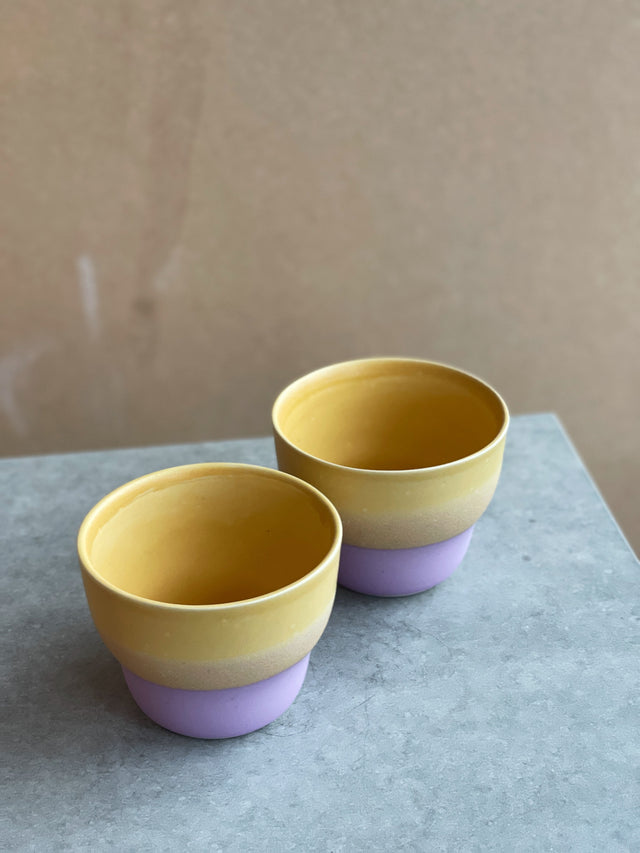 HORIZON large cup - matte yellow/matte purple