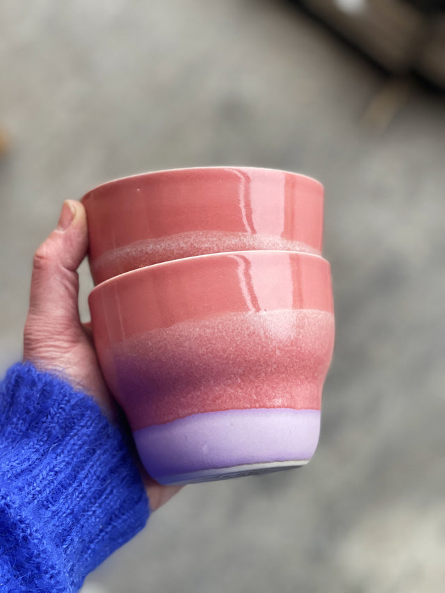 HORIZON large cup - coral/matte purple