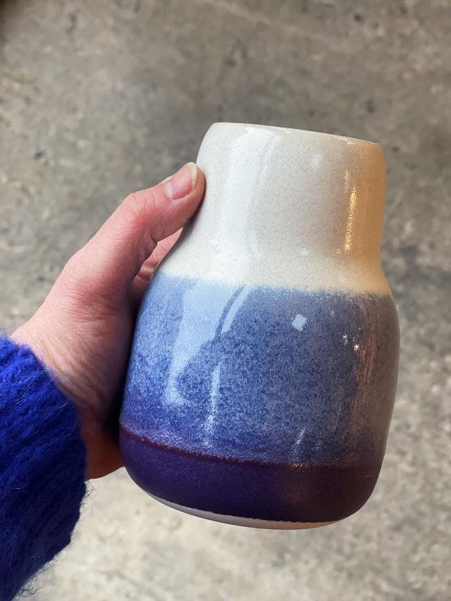 HORIZON small vase - snow/plum