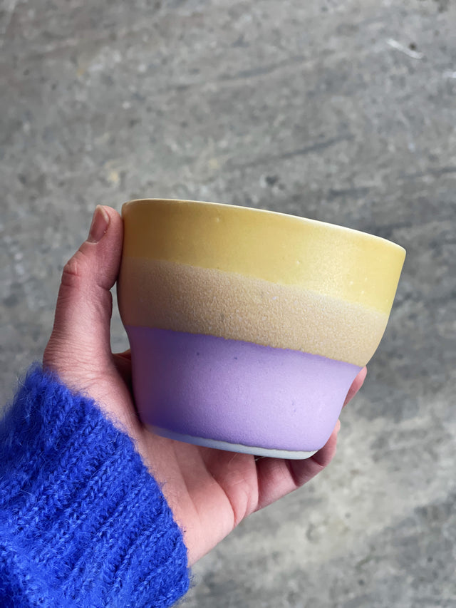 HORIZON large cup - matte yellow/matte purple