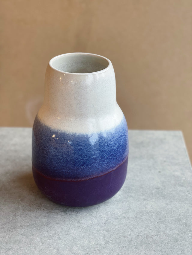 HORIZON large vase - snow/plum