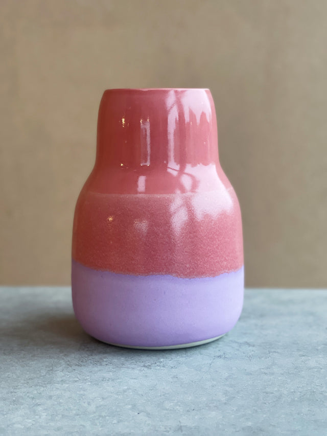 HORIZON large vase - coral/matte purple