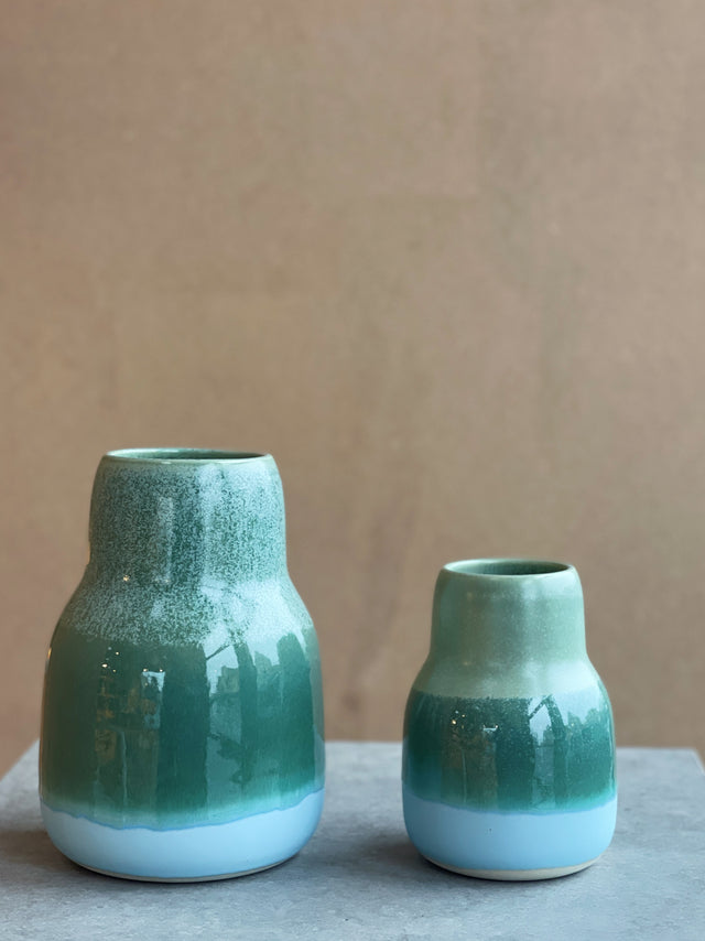 HORIZON large vase - grass/matte baby blue