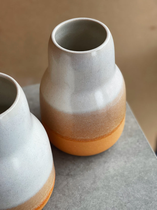 HORIZON large vase - snow/orange