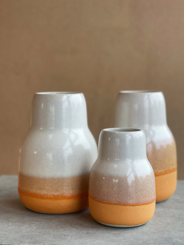HORIZON large vase - snow/orange