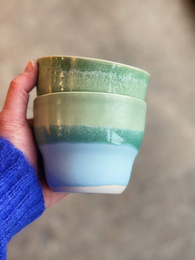 HORIZON large cup - grass/matte baby blue